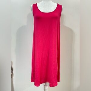 Cable & Gauge Sleeveless Crisscross Back Fuchsia Pink summer Mini Dress Size L